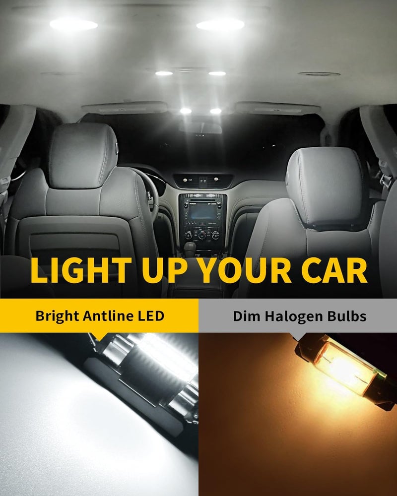 Antline 211-2 212-2 578 569 214-2 41MM 1.61”LED Bulb White, Super Bright Canbus Error Free 12 Volt Replacements for Interior Dome Map Vanity Mirror Sun Visor Lights (Pack of 10) - Image 2